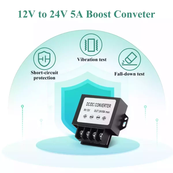 DC 12v to 24v 5A Step Up Boost Converter,10-20V to 24V 5A 120W max Variable Voltage Regulator